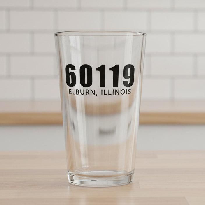 Custom ZIP Code Pint Glass – Personalized Hometown Pride Drinkware