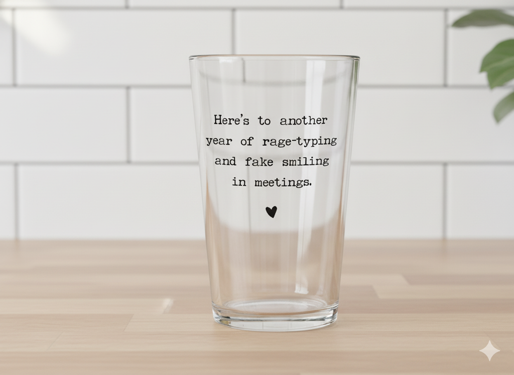 Rage-Typing &amp; Fake Smiling Pint Glass