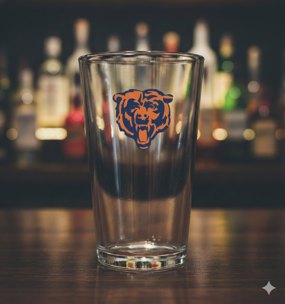Chicago Bears Football Pint Glass