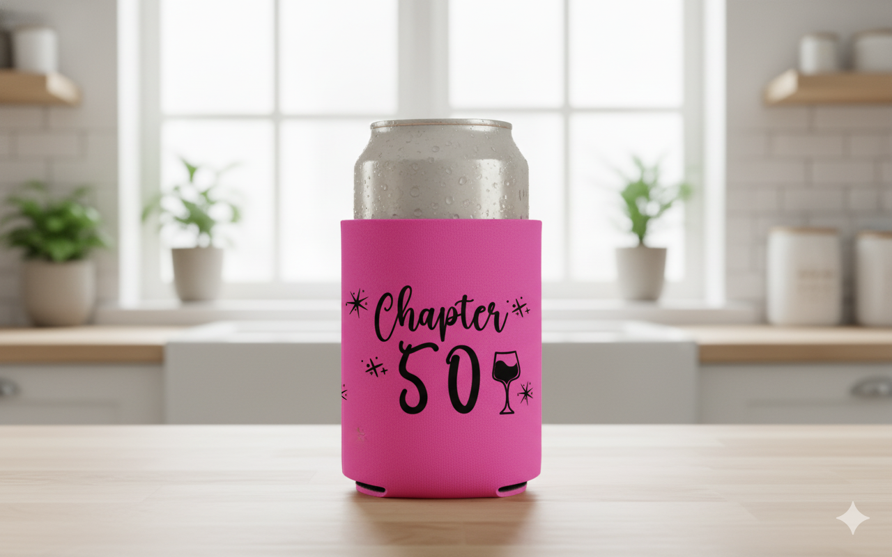 “Chapter” Birthday Can Koozie