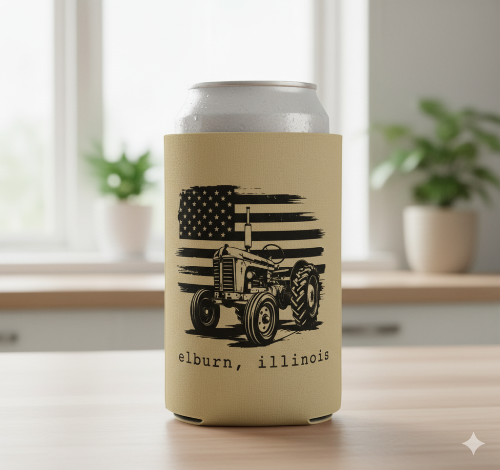 Custom Hometown Can Koozie
