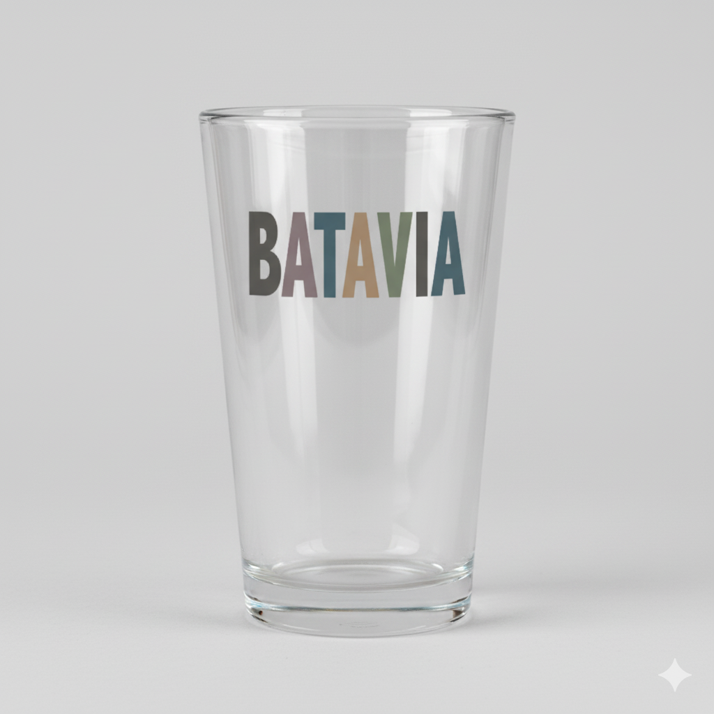 Custom Town MInimalist Pint Glass