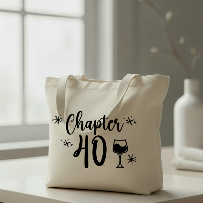 “Chapter [Your Age]” Birthday Tote Bag – Customizable Milestone Gift