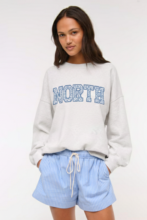 Floral Varsity “NORTH” Crewneck Sweatshirt