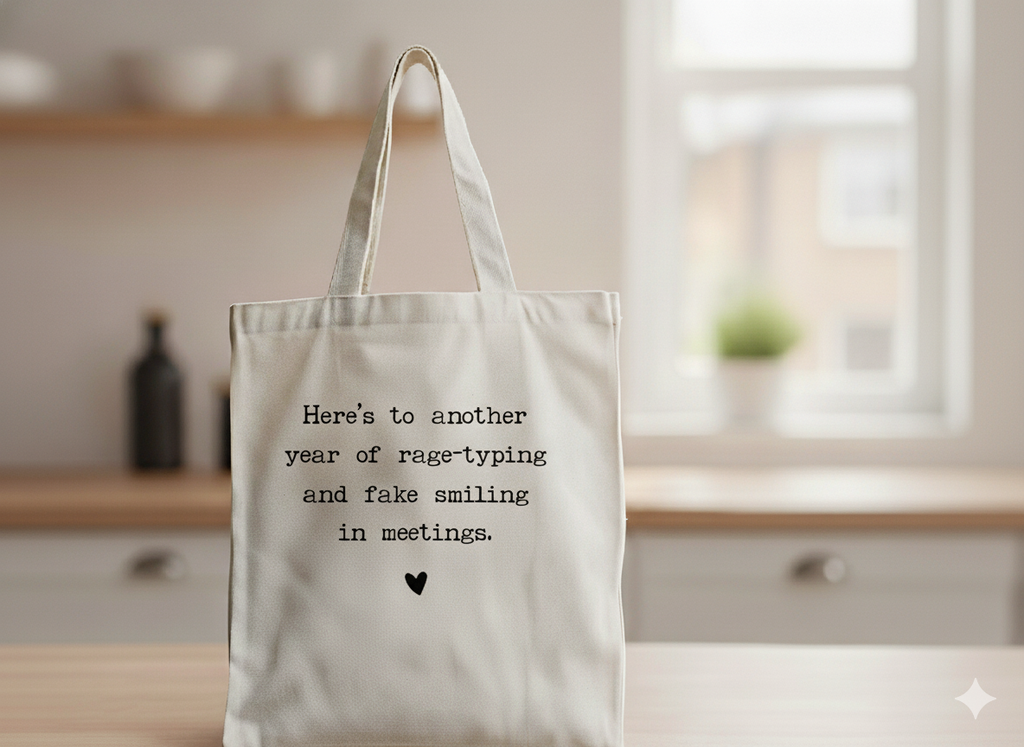 “Rage-Typing &amp; Fake Smiling” Work Tote Bag – Funny Office Humor Gift
