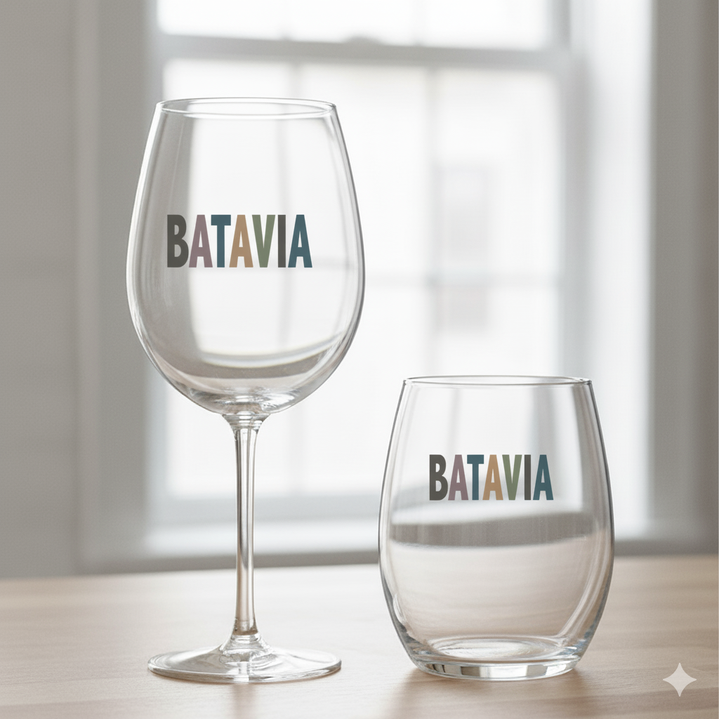 Minimalist Town Wine Glass