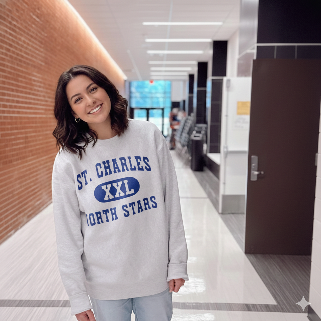St. Charles North Stars University-Style Crewneck Sweatshirt
