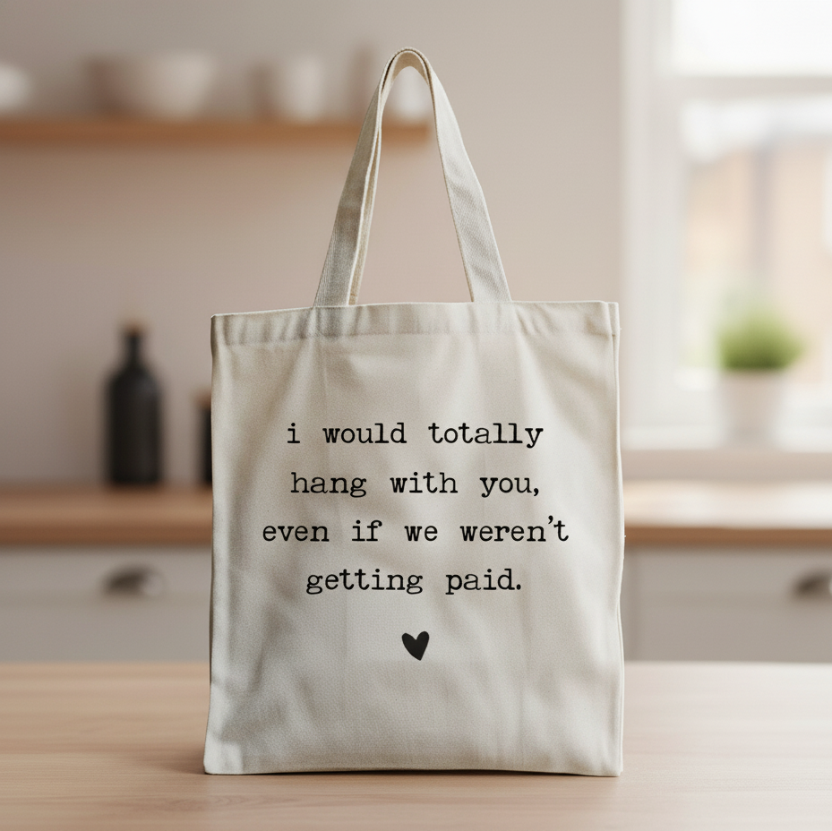 “I Would Totally Hang With You” Tote Bag – Funny Work Bestie Gift