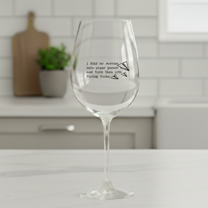 “Flying F*cks” Wine Glass