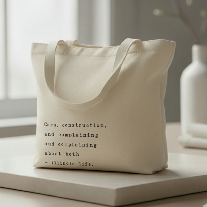 Illinois Life - Corn and Construction Tote Bag