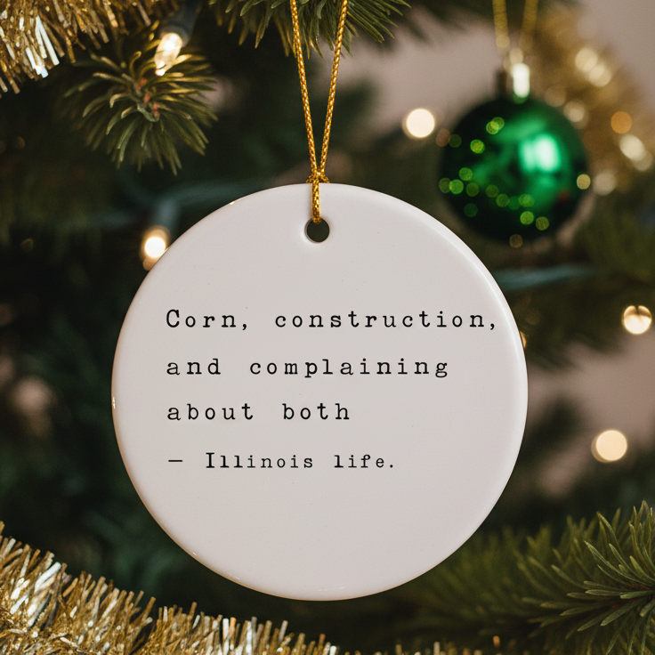 Corn, Construction, and Complaing Ornament – Illinois Life Humor