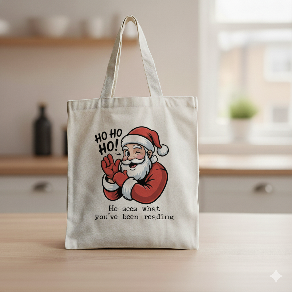 Book Club Bag - “He Sees What You’ve Been Reading” Tote Bag
