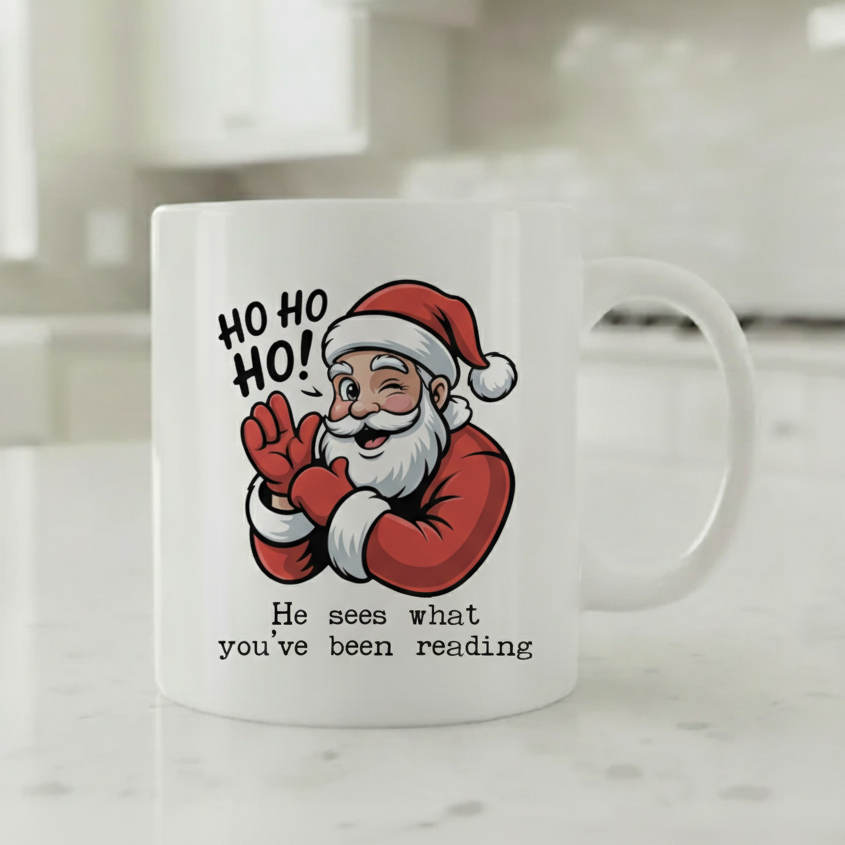 “He Sees What You’ve Been Reading” Book Club Coffee Mug