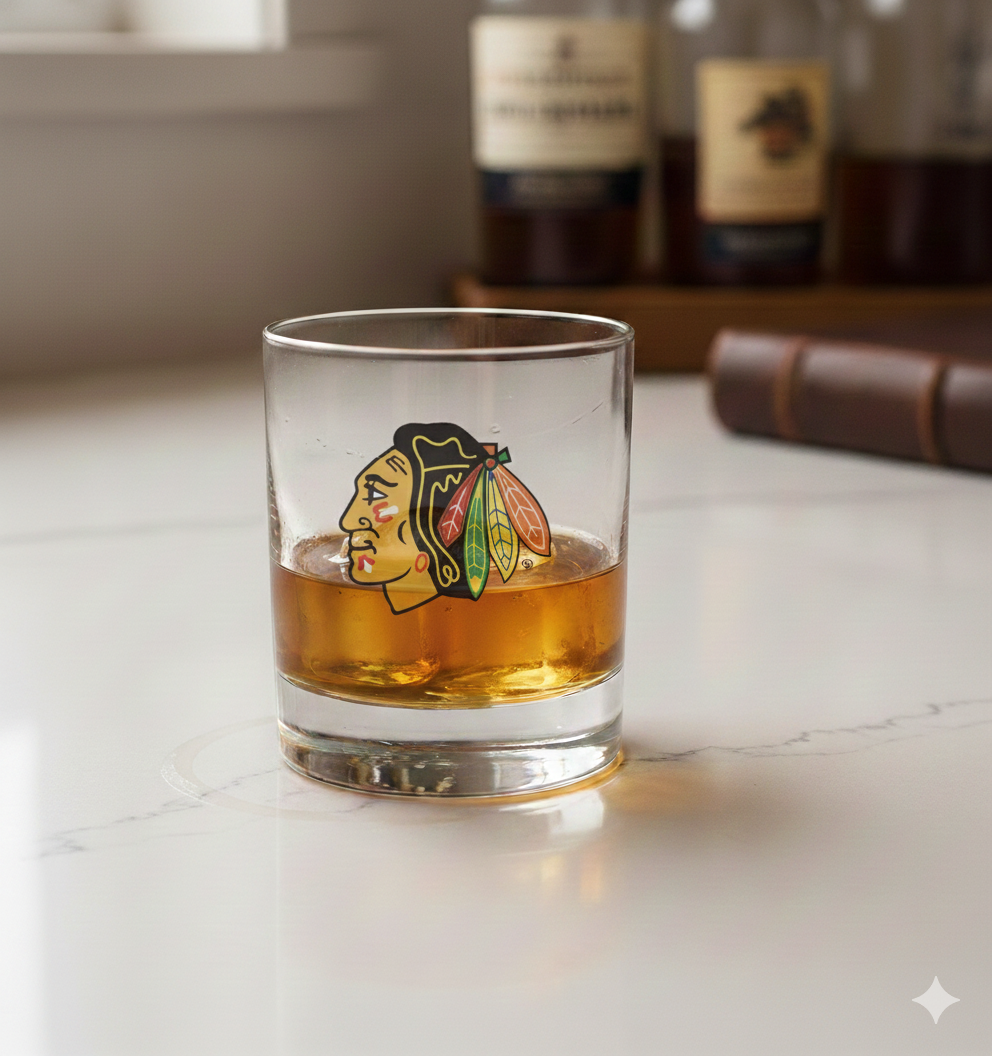 Chicago Blackhawks Rocks Glass – Classic Fan Drinkware