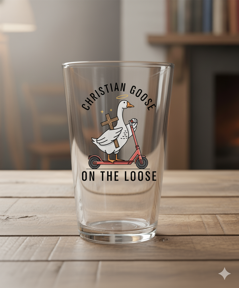 Christian Goose on the Loose Pint Glass