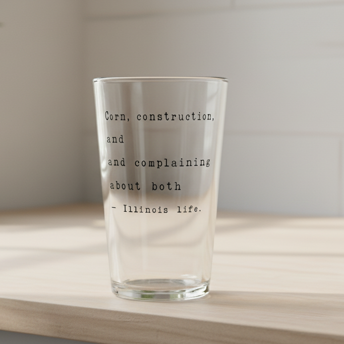 Illinois LIfe - Corn and Construction Season Pint Glass