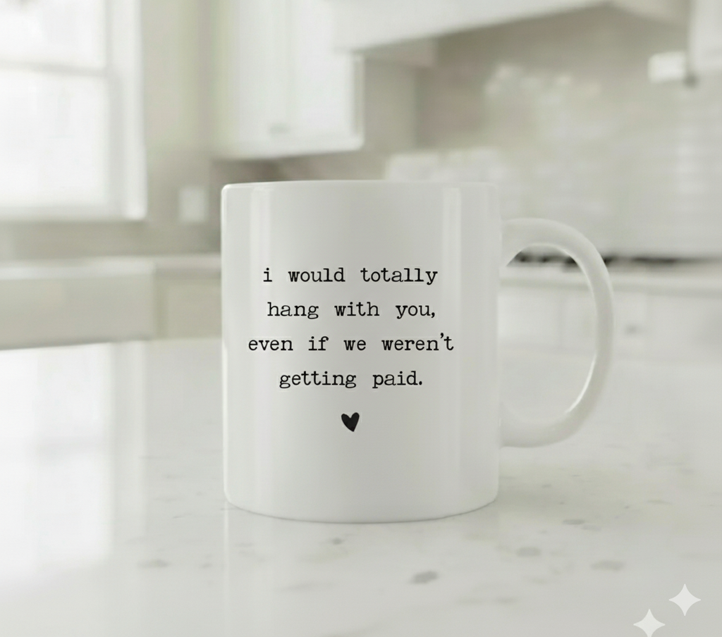 “I Would Totally Hang With You, Even If We Weren’t Getting Paid” Co-Worker Mug