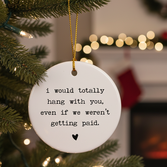 “I’d Hang with You (Even If We Weren’t Getting Paid)” - Coworker Ornament