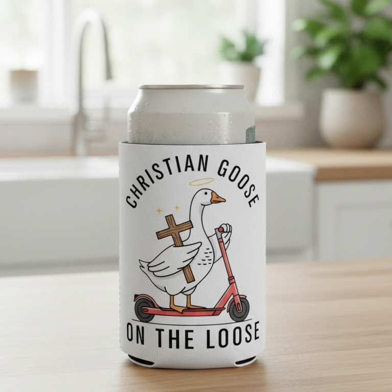 “Christian Goose on the Loose” Can Koozie