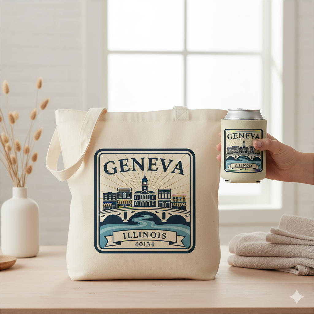 Geneva Hometown Canvas Tote Bag – 13" x 15"