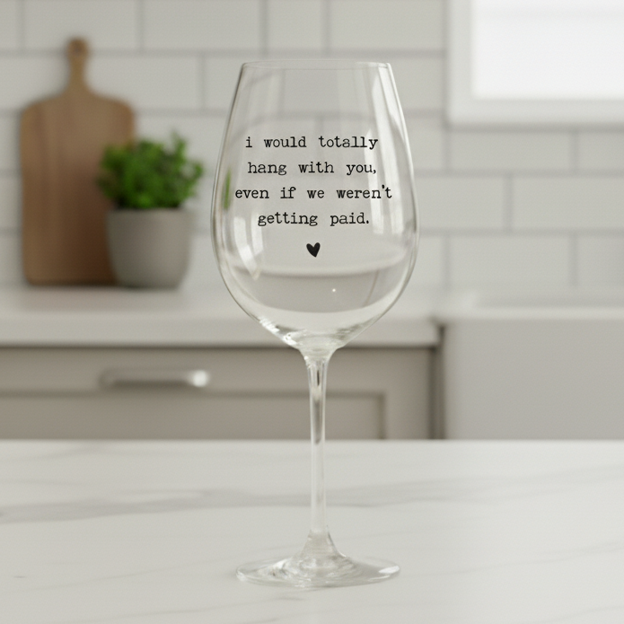 “I Would Totally Hang With You” Co-Worker Wine Glass
