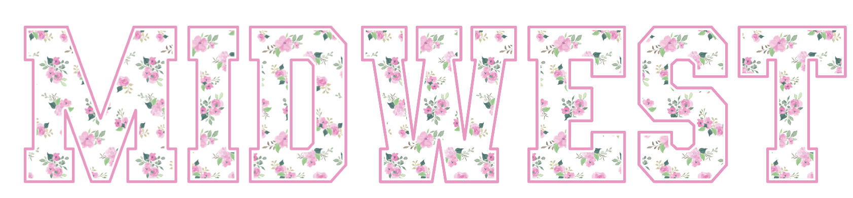 White Floral “MIDWEST” Canvas Tote Bag