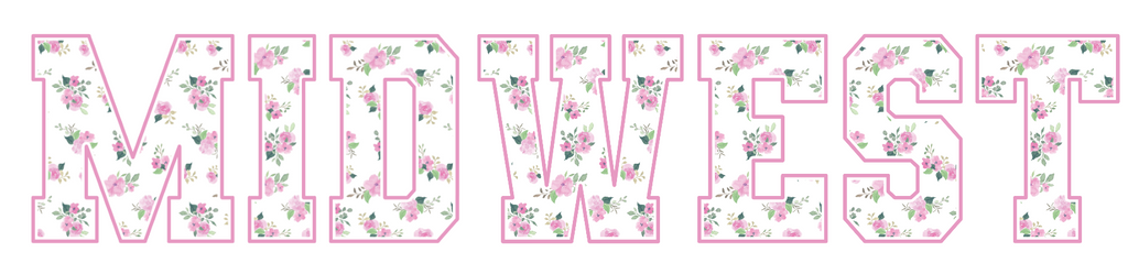 White Floral Midwest Can Koozie