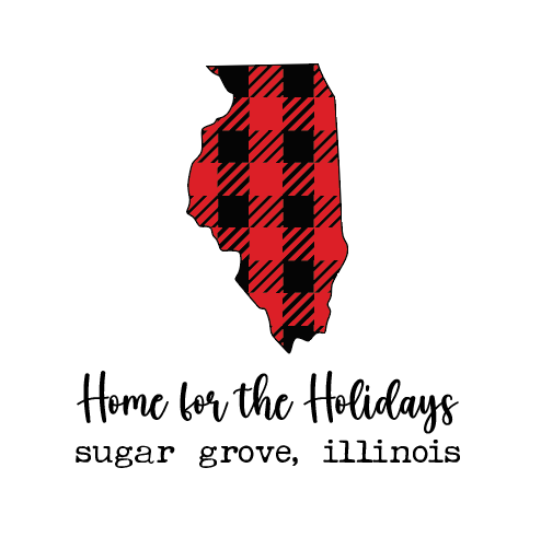 “Home for the Holidays” Buffalo Plaid Illinois Ornament – Custom Town Edition