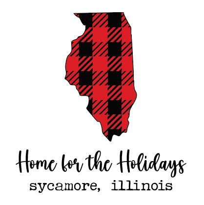 “Home for the Holidays” Buffalo Plaid Illinois Ornament – Custom Town Edition
