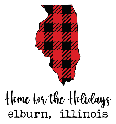 “Home for the Holidays” Buffalo Plaid Illinois Ornament – Custom Town Edition
