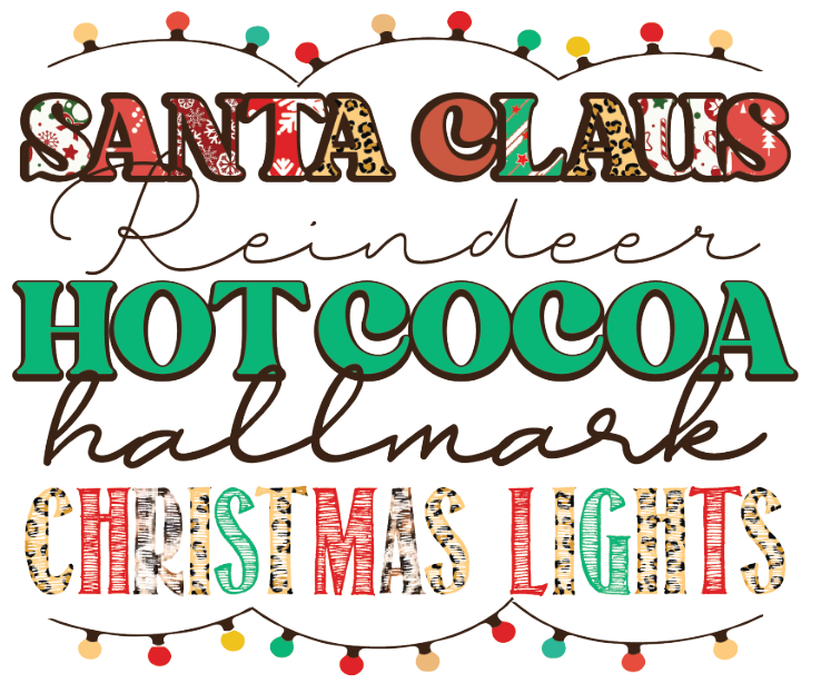 Santa Claus • Reindeer • Hot Cocoa • Hallmark • Christmas Lights Pint Glass