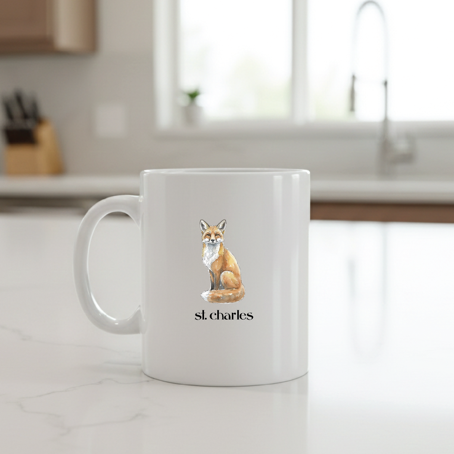St. Charles Watercolor Fox Coffee Mug